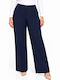 Damenhose mit Gummiband in Reguläre Passform Blau WH-41530-27TR-BLUE