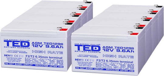 Battery Pack Compatible Apc Rbc105 96v 9.6ah 8x12v Ted Electric