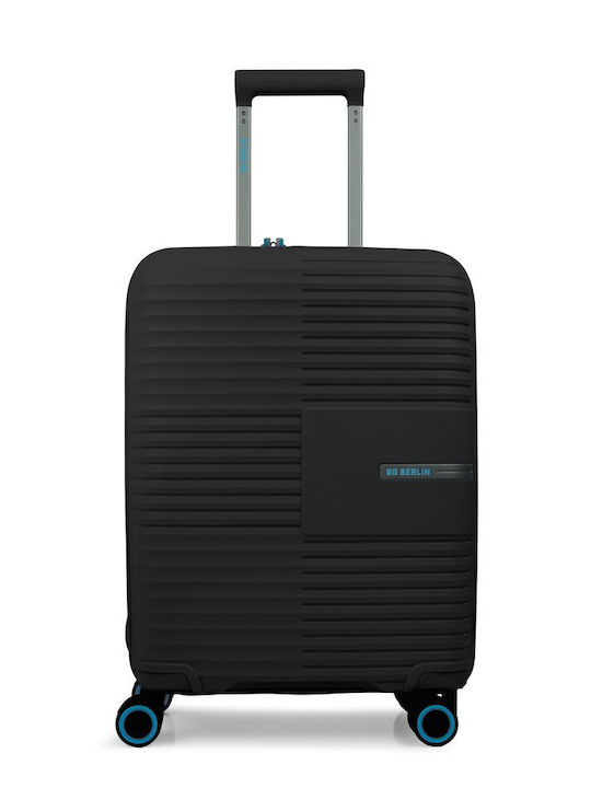 Bg Berlin Linea Cabin Hard Black Suitcase with 4 Wheels Height 55cm
