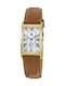 Womens Battery Watch With Brown Leather Strap