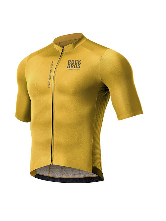 Rockbros Tricou De Ciclism Pentru Bărbați Mâneci Scurte Road Bike Galben
