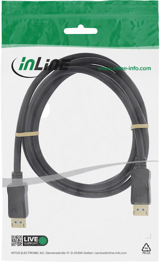 InLine 15802P DisplayPort кабел мъжки - 2m Черен