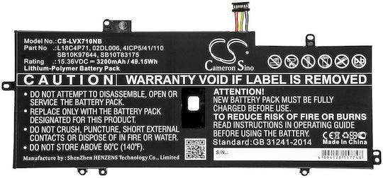 Laptop батерия Lenovo Thinkpad X1 Carbon 2019 Thinkpad X1 Yoga Gen 5-20ub0000ya L18c4p71 Lipo 15.36v 3200mah Cameron Sino