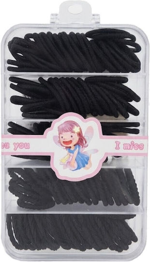 Large Transparent Box Black Hair Scrunchies 5 Slots