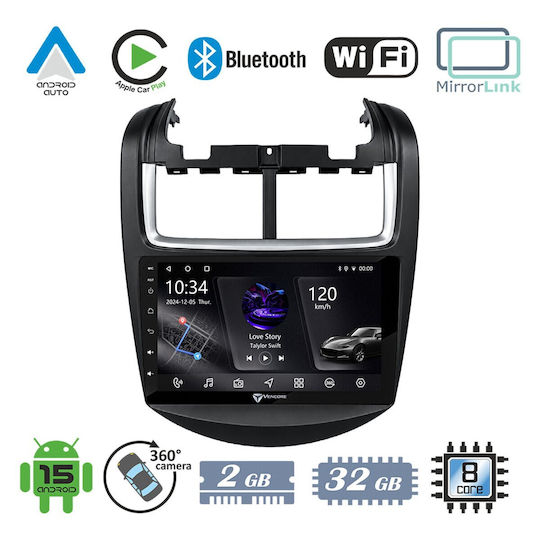 VenCore Auto-Audiosystem für Chevrolet Aveo 2006-2017 mit Touchscreen 9" Bluetooth USB AUX Eingebautes Wi-Fi GPS Apple CarPlay Android Auto