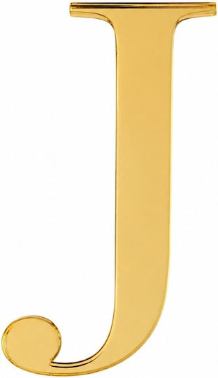 Topper Acrilic Pentru Tort Litera J Aur Model 9 Cm