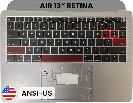 Top Case Keyboard Ansi Us Macbook Air 13" A1932 2018-2019 Oem New Space Gray