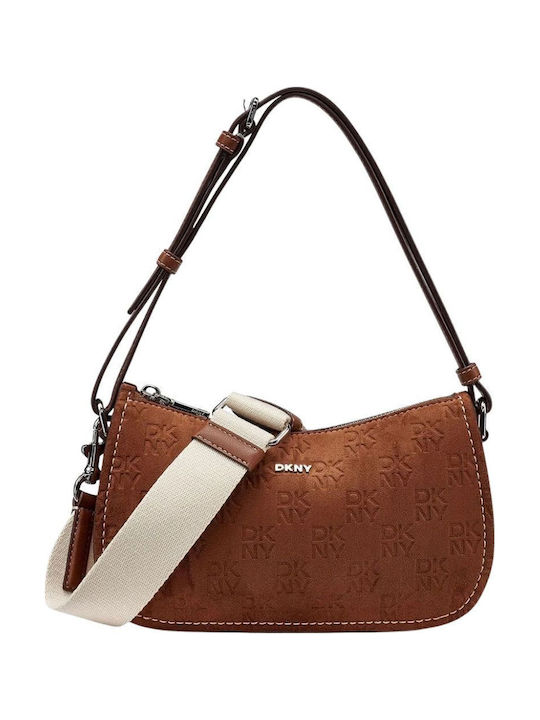 DKNY Damen-Schultertasche Walnut
