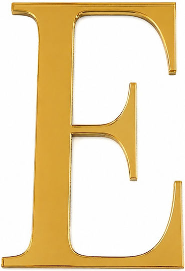 Decor Pentru Tort Din Acril Litera E Aurie Model 9 Cm