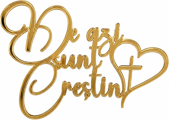 Acrylic Cake Topper "from Today I Am Christian" Gold Model 11 Cm Lumea
