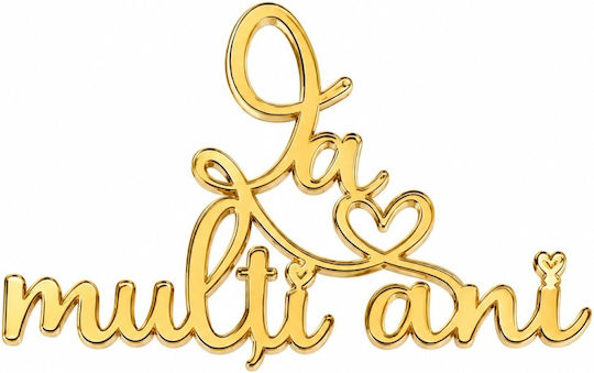 Acrylic Cake Topper "happy Birthday" Heart Gold Design 10 Cm Lumea
