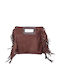 Knitted Women's Shoulder Crossbody Bag Suede Brown