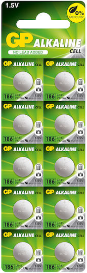 Button Alkaline Battery Gp186 Ag12 Lr43 10 Pcs Pack Price 1 Pc 1.55v Gp