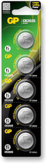 Lithium Button Battery Gp Cr2025 3v 5 Pcs In Blister Price 1 Battery