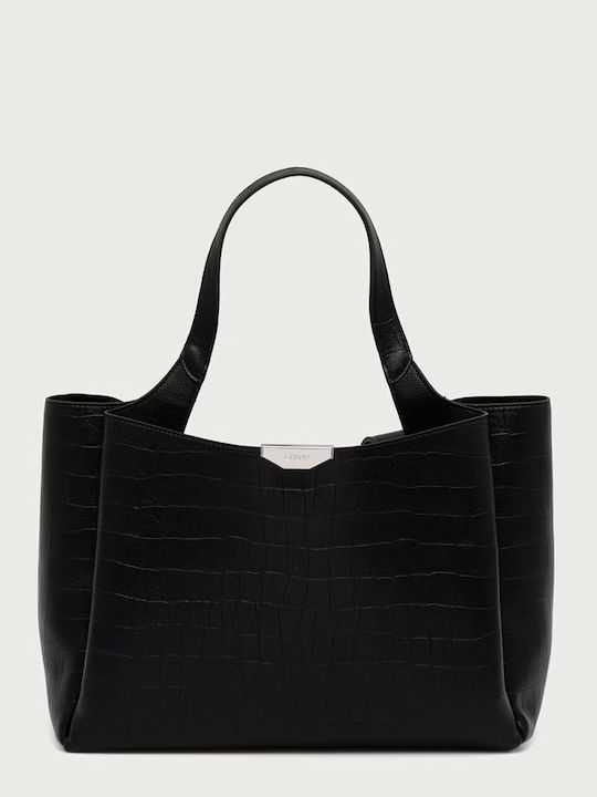 DKNY Leder Damen Tote Tasche Croco Schwarze