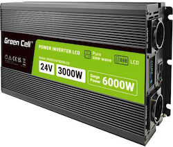 Invertor 24/220 V DC AC 3000W/6000W Undă Sinusoidală Pură Green Cell