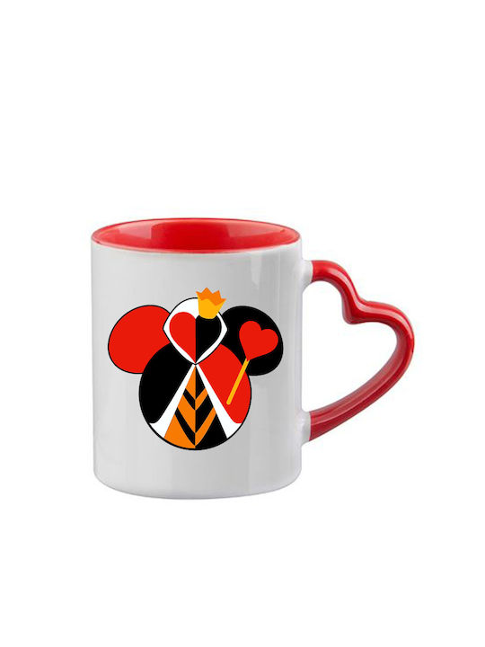 Tasse Alice Rote Henkel Herz Innenraum