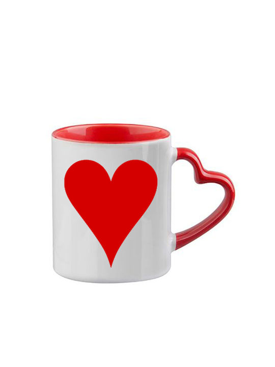 Tasse Alice Rote Henkel Herz Innenraum