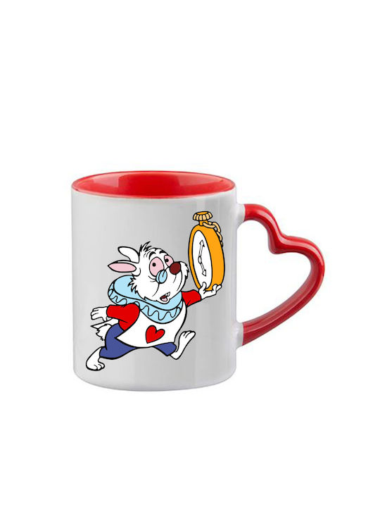 Tasse Alice Rote Henkel Herz Innenraum