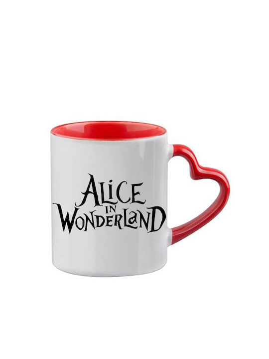 Tasse Alice Rote Henkel Herz Innenraum