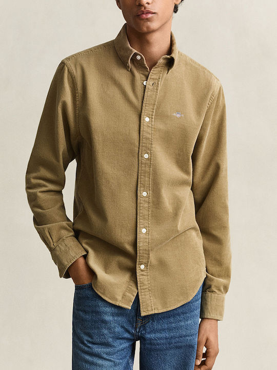 Gant Regular Long Sleeve Corduroy Shirt Khaki