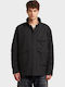 Utility Long Sleeve Overshirt in Slim Fit Black
