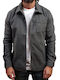Long Sleeve Overshirt in Narrow Fit Grey Melange