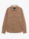 Langärmeliges Overshirt in Normale Passform Kaffee