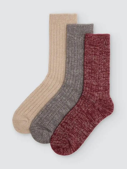 Ysabel Mora Damentaschen Monochrome Burgundische Socken 3er Pack