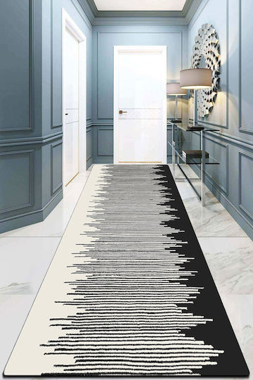 Conceptum Hypnose Frequenza Rectangular Rug Cream-Black 100x200cm
