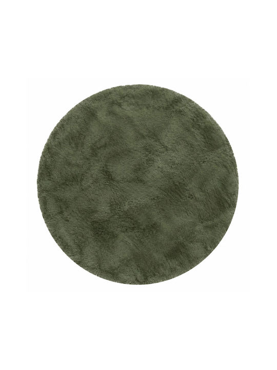 Polcarpet Rabbit Round Furry Green Rug Φ100cm