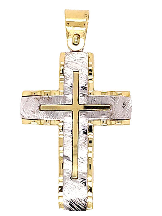 Dio Jewellery Lab Männlicher Kreuz aus Vergoldetem Silber mit Kette