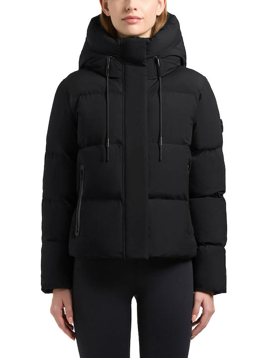 Khujo Women's Puffer Jacket Windproof for Winter Black
