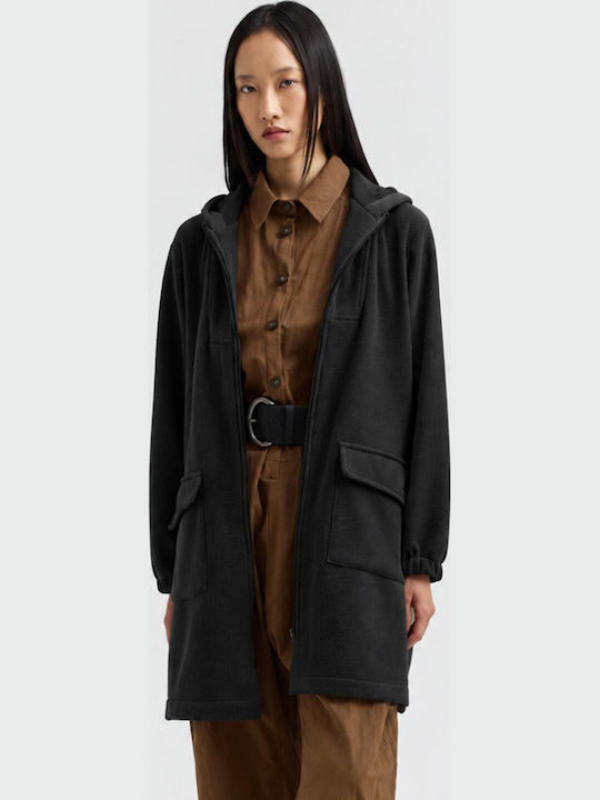 Namaste Long Women's Jacket for Winter Black