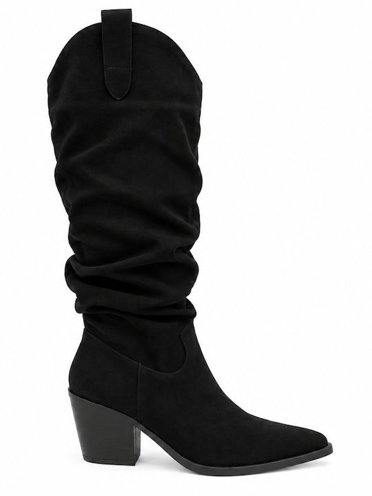 Bellamica Suede Γυναικείες Μπότες Cowboy Μαύρες Bellamica Suede Γυναικείες Μπότες Cowboy Μαύρες