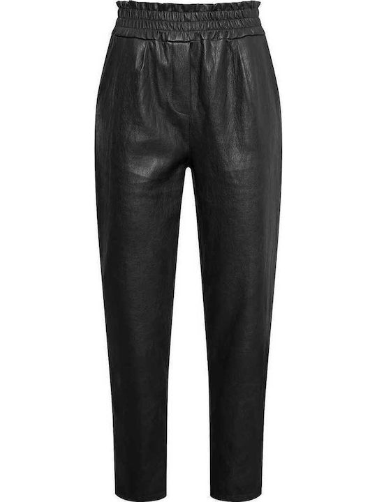 Celestino Damen Lederhose mit Volant Hohe Bund ...