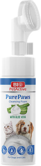 Bio Petactive Purepaws Spumă de Curățare pentru Lăbuțele Câinilor și Pisicilor Aloe Vera D-panthenol Fără Clătire 150 Ml
