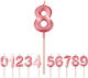 Number 8 Candle Flippy Diamond Model 5 X 3.4 Cm Pink