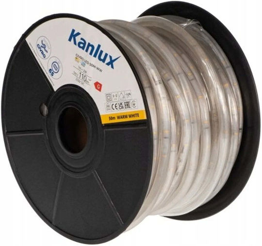 Kanlux Waterproof LED Strip 220V Natural White Light 50m With Power Supply