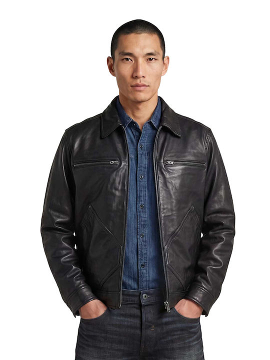 Leder Herren Jacke Schwarz