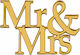 Acryl Tortenaufsatz Mr & Mrs Gold Modell 9 Cm Lumea
