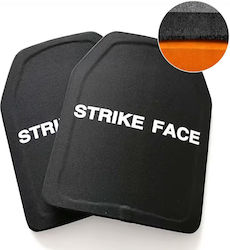 Set 2 Nij Iv Ballistic Plates Sic + Pe Material Advanced Protection Against Ap 7.62x63mm M2 Armor-piercing Bullets Curved Sapi Design Compatible Plate Carriers Strike Face Inscription Shock Moisture Resistant Size 25x30 Cm Black