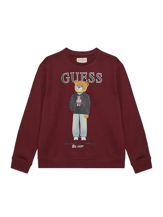 Guess Детско суичър Бордо Ls Active Top