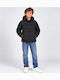 Kids Quilted Short Jacket with Lining & Hood Black