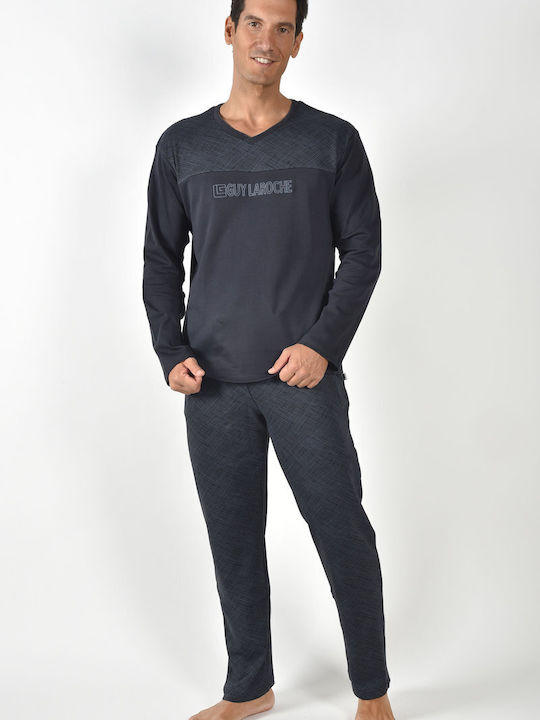 Guy Laroche Зимна мъжка халат Черен