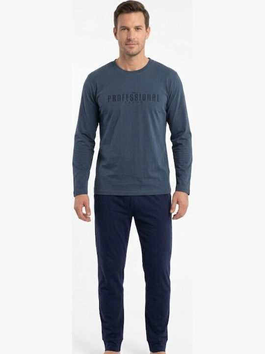 Soccus Pijama de iarnă pentru bărbați din bumbac Blue