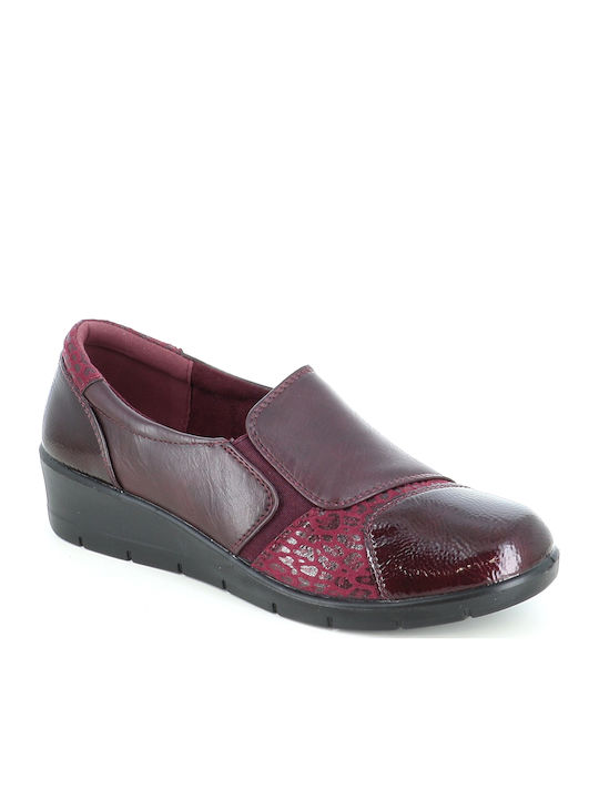 B-Soft Mocasini pentru Femei în Culoare Burgund...
