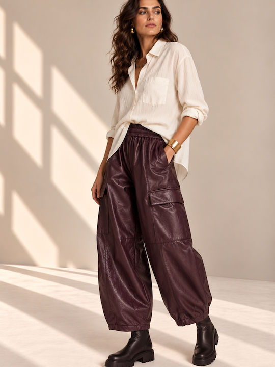 Damen Jogginghosen Capri Hohe Taille Lila RAGE 19172 AUB