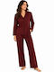 Elite Winter Women's Cotton Pyjama Set Burgundy