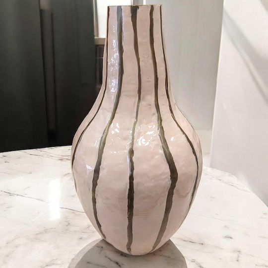 Capolavoro Capolavoro Dekorative Metallische Rosa Vase 18x18xH33cm